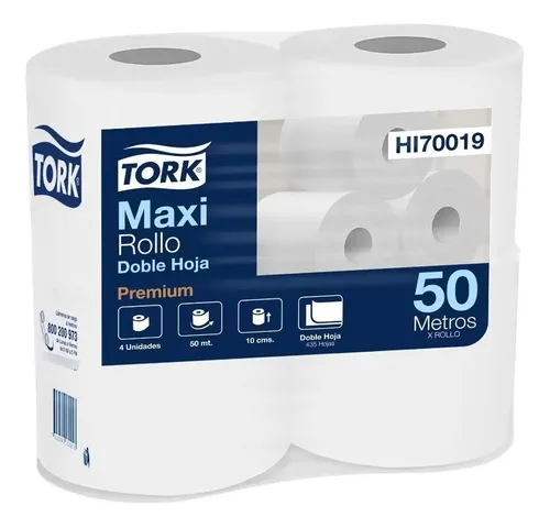 PAPEL HIGIENICO TORK DOBLE HOJA 4 UN X 50 MTS
