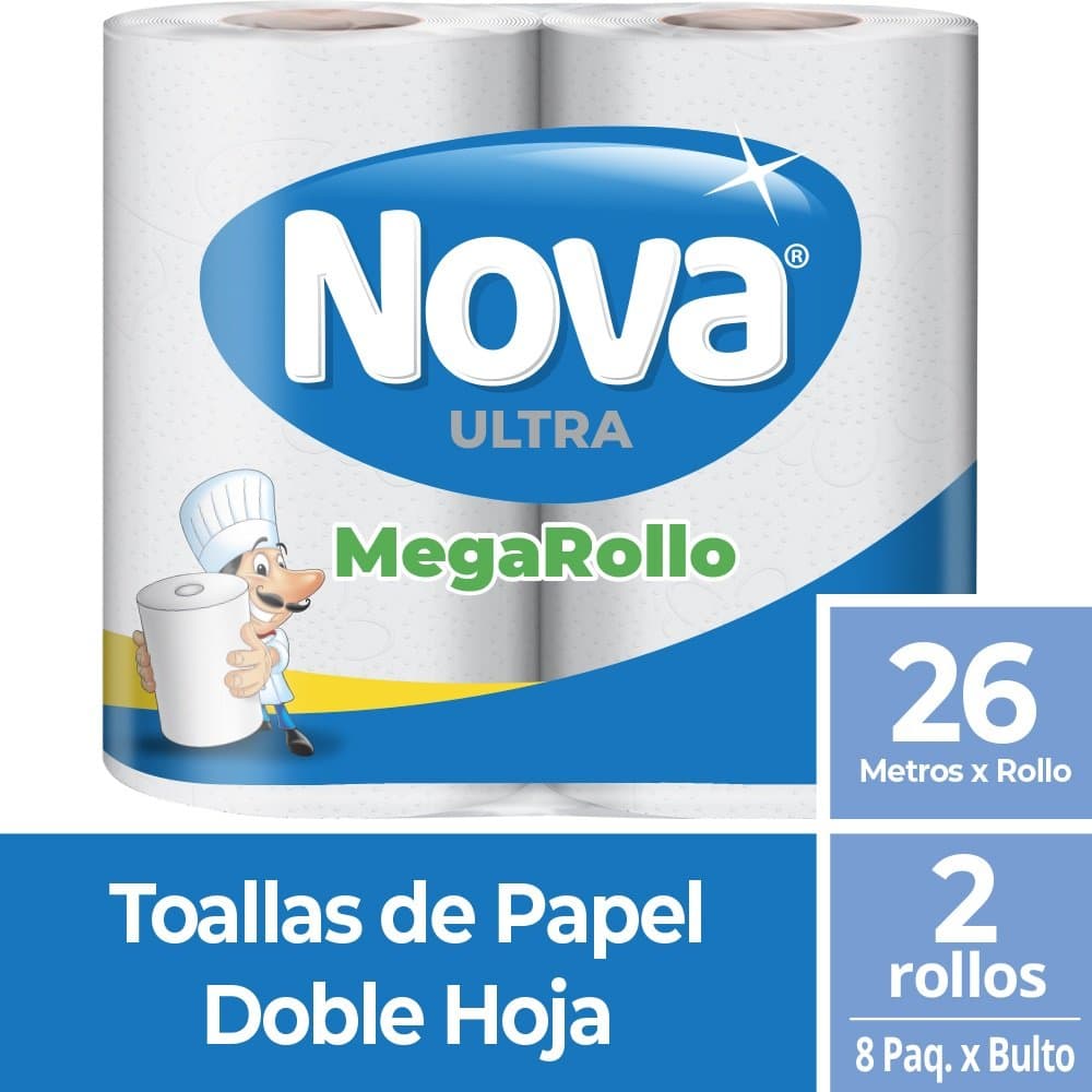 TOALLA DE PAPEL NOVA MEGAROLLO PACK 2 UN DE 24 MTS