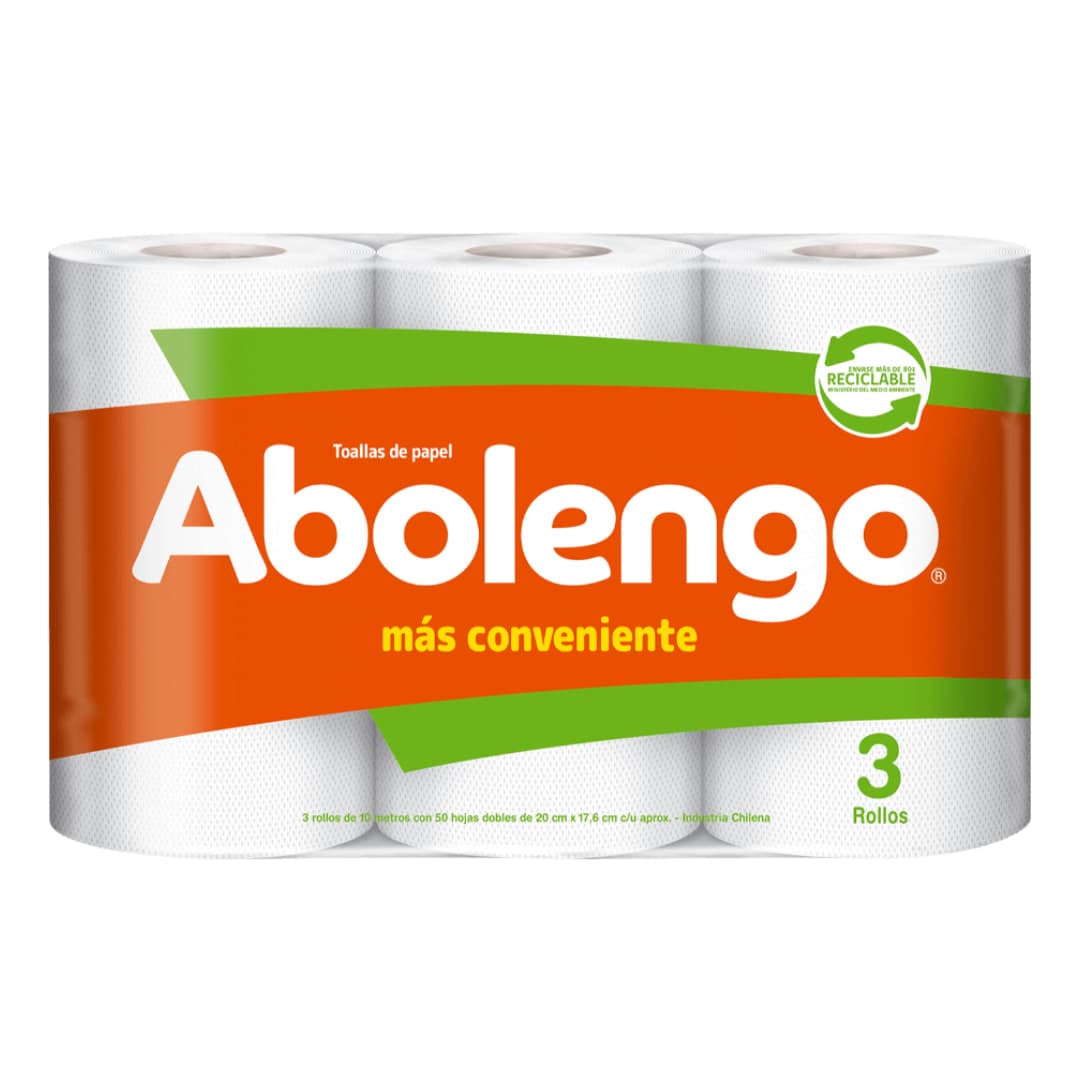 TOALLA DE PAPEL ABOLENGO PACK 3 UN DE 10 MTS