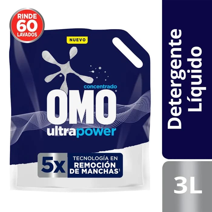 DETERGENTE OMO LIQUIDO ULTRA POWER DOY PACK 3 LTS