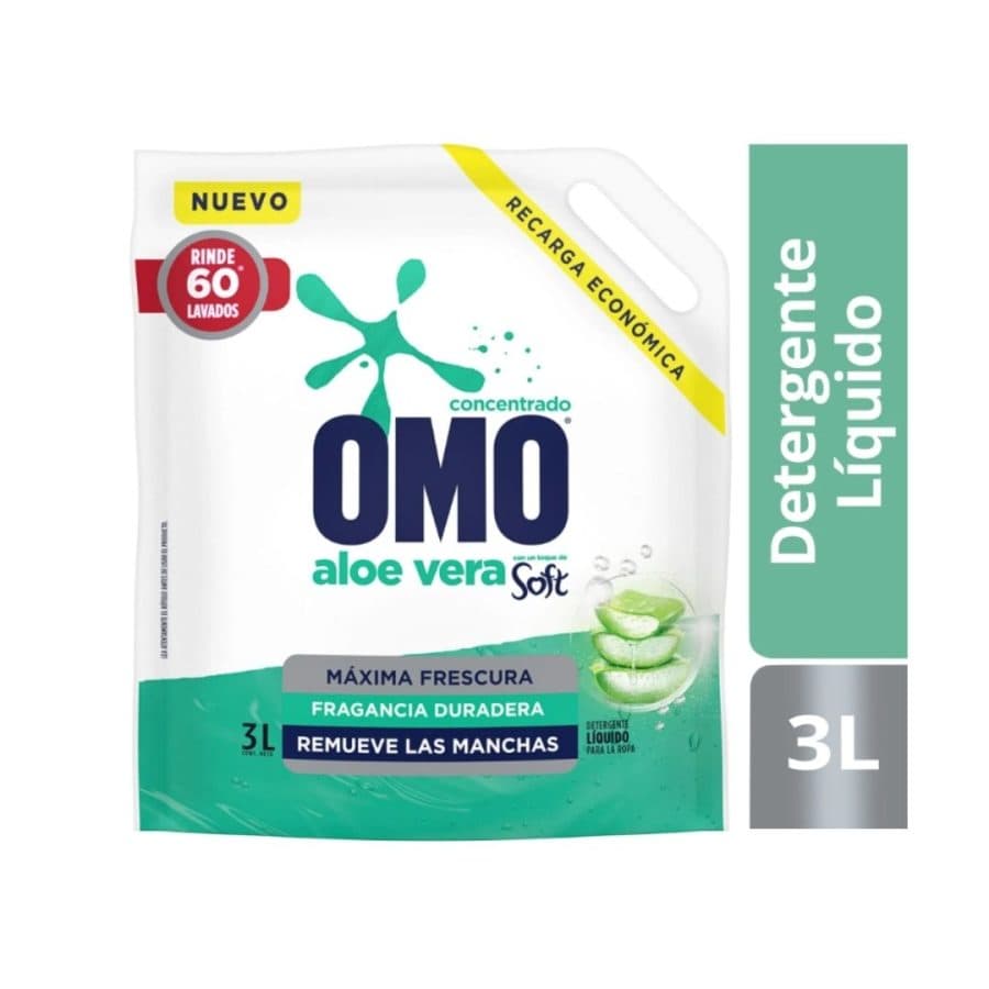 DETERGENTE OMO LIQUIDO ALOE VERA DOY PACK 3 LTS