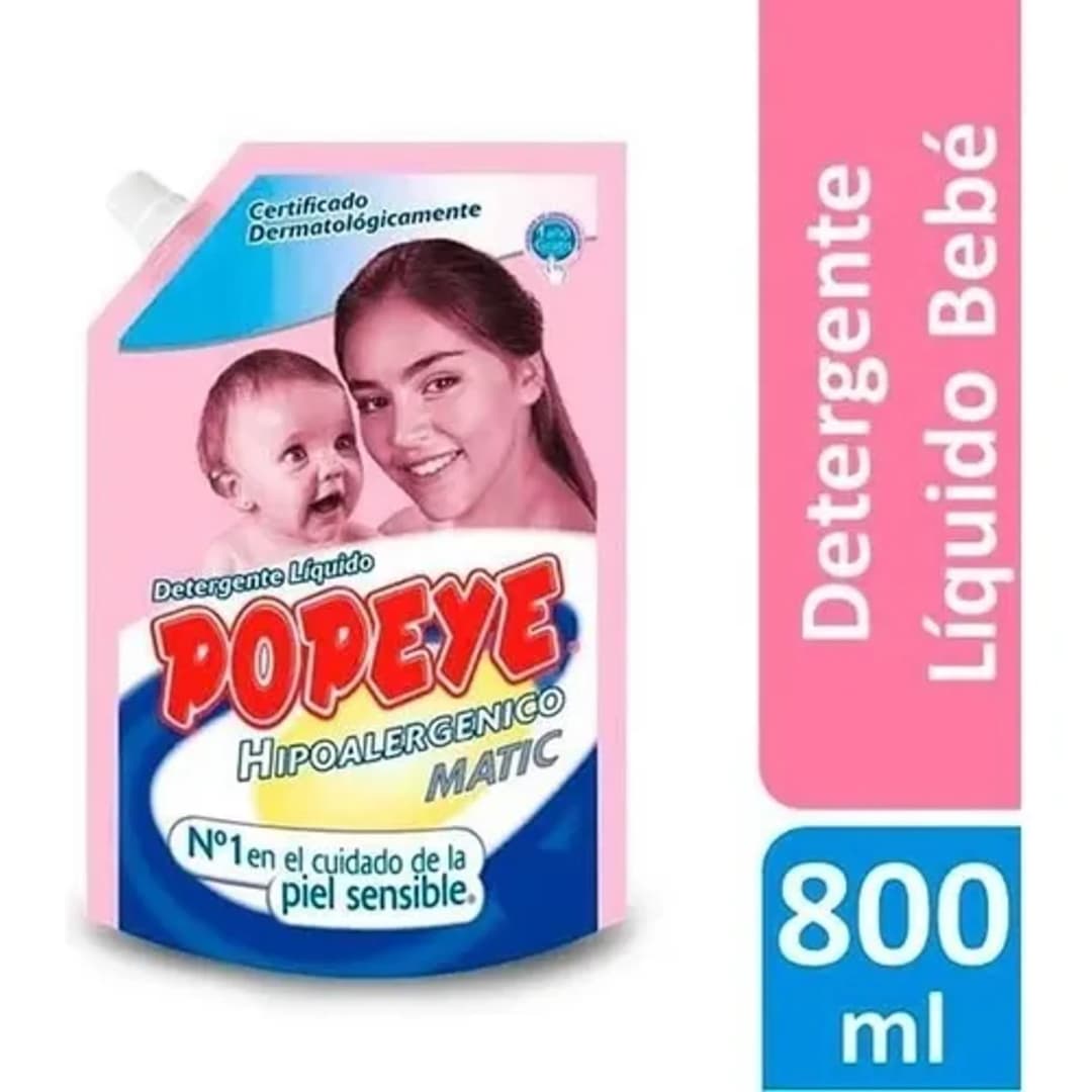 DETERGENTE POPEYE HIPOALERGENICO MATIC 800 ML