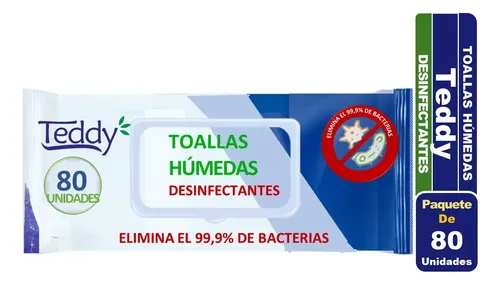 TOALLAS DESINFECTANTES TEDDY 80 UN
