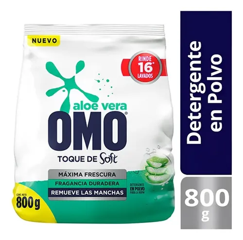 DETERGENTE OMO EN POLVO ALOE VERA 800 GR