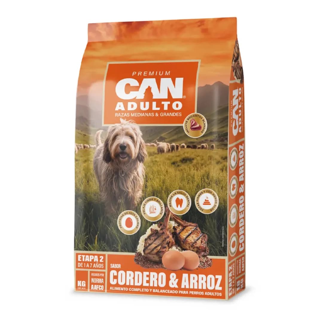 CAN PREMIUN RAZAS MEDIANAS Y GRANDES 1KG CORDERO/ARROZ
