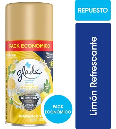 DESODORANTE AMBIENTAL GLADE REPUESTO ECONOMICO LIMON REFRESCANTE 177CC